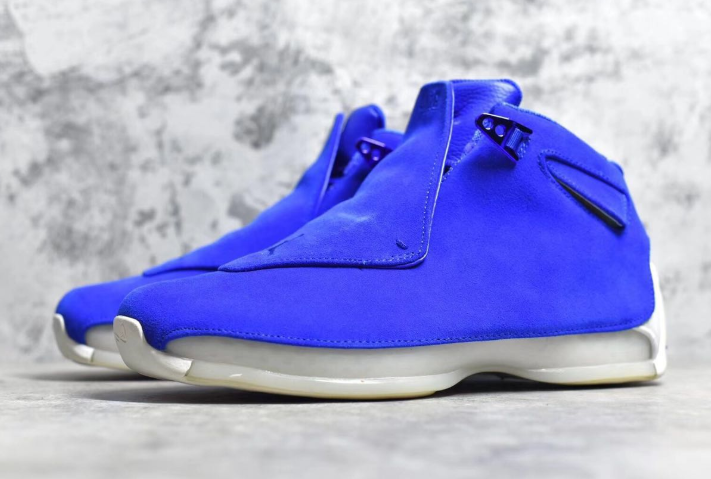 New Air Jordan 18 Blue Suede Shoes